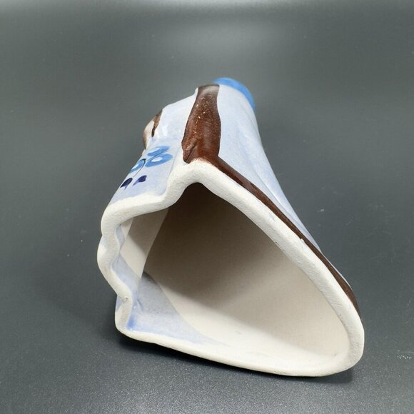 Vintage Mexican Pottery Hand Painted Blue Tonala Nativity Figurine Wise Men King - Picture 8 of 8